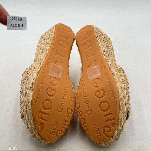 Women's Tan Woven Platform Sandals - Picture 6 of 7